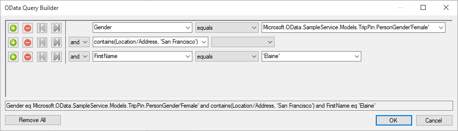 SSIS OData Source component - Query Builder